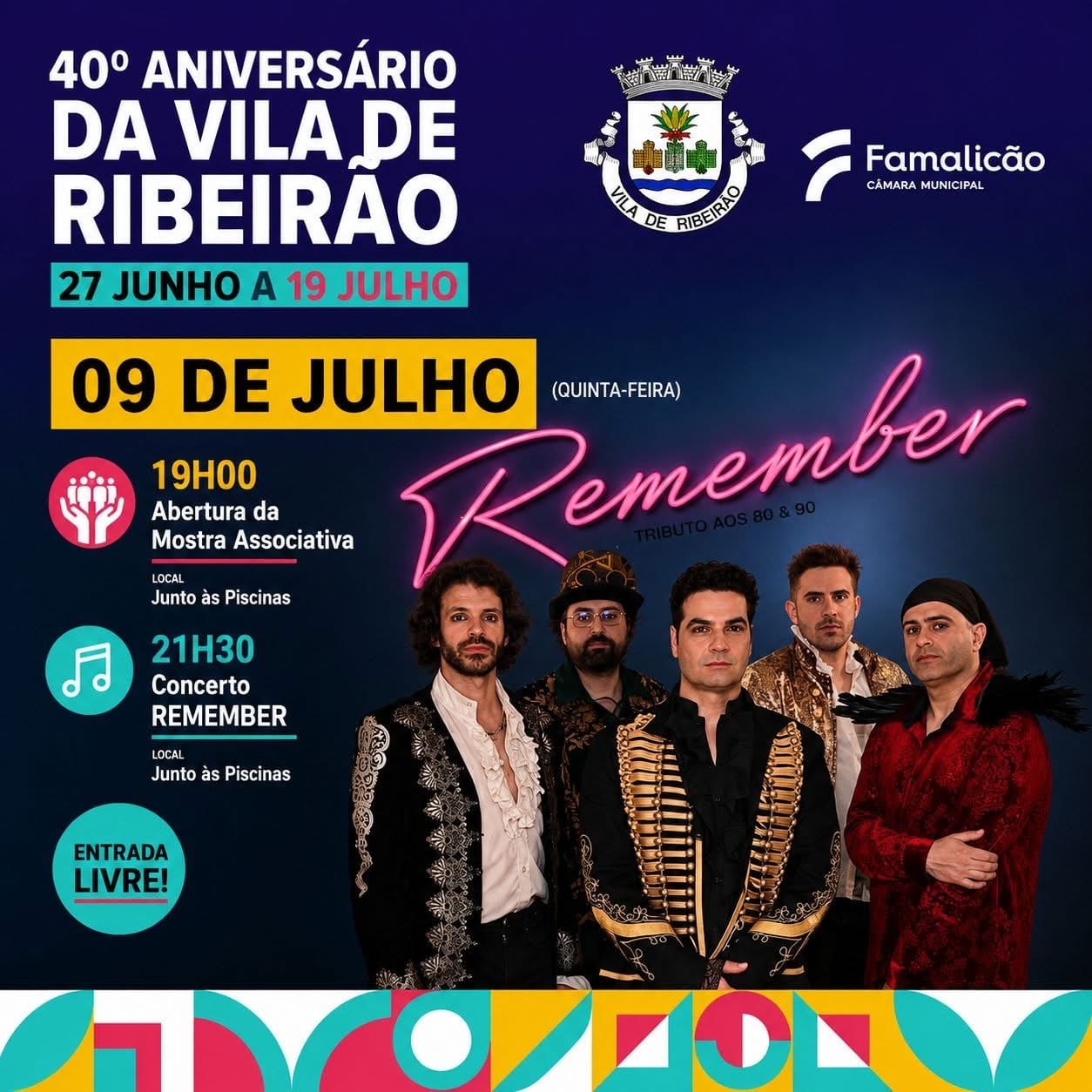 Cartaz de 40.º Aniversário da Vila de Ribeirão