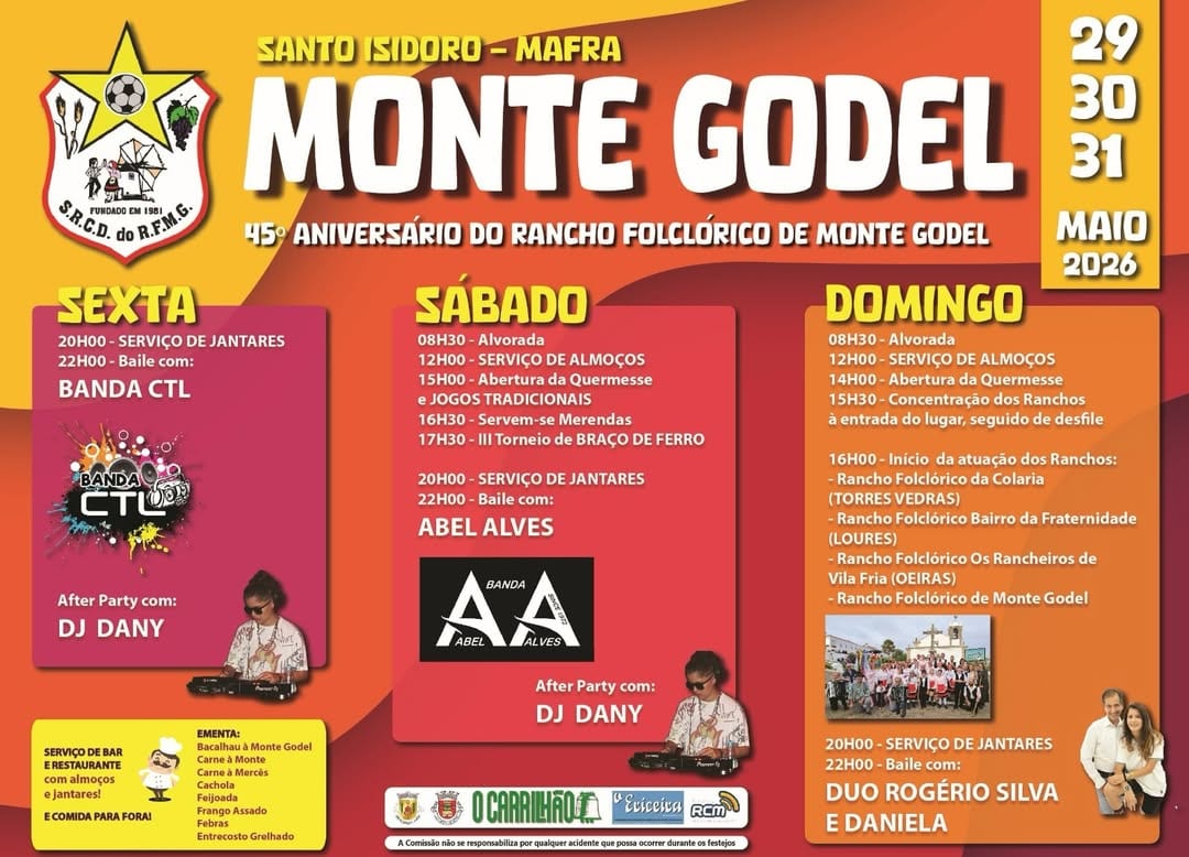 Cartaz de 45.º Aniversário do Rancho Folclórico de Monte Godel
