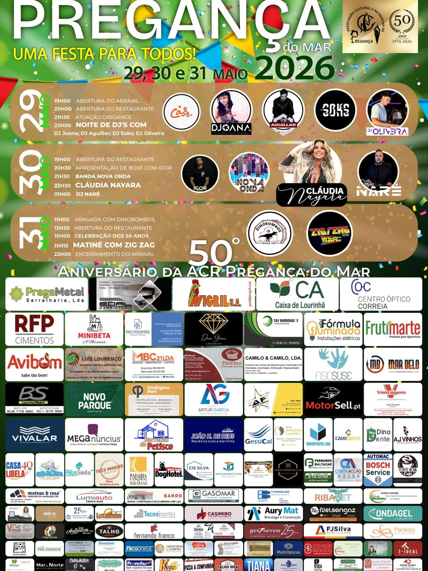 Cartaz de 50.º Aniversário da ACR Pregança do Mar