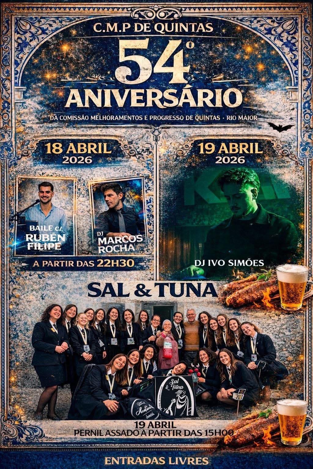 Cartaz de 54° Aniversário C.M.P. Quintas