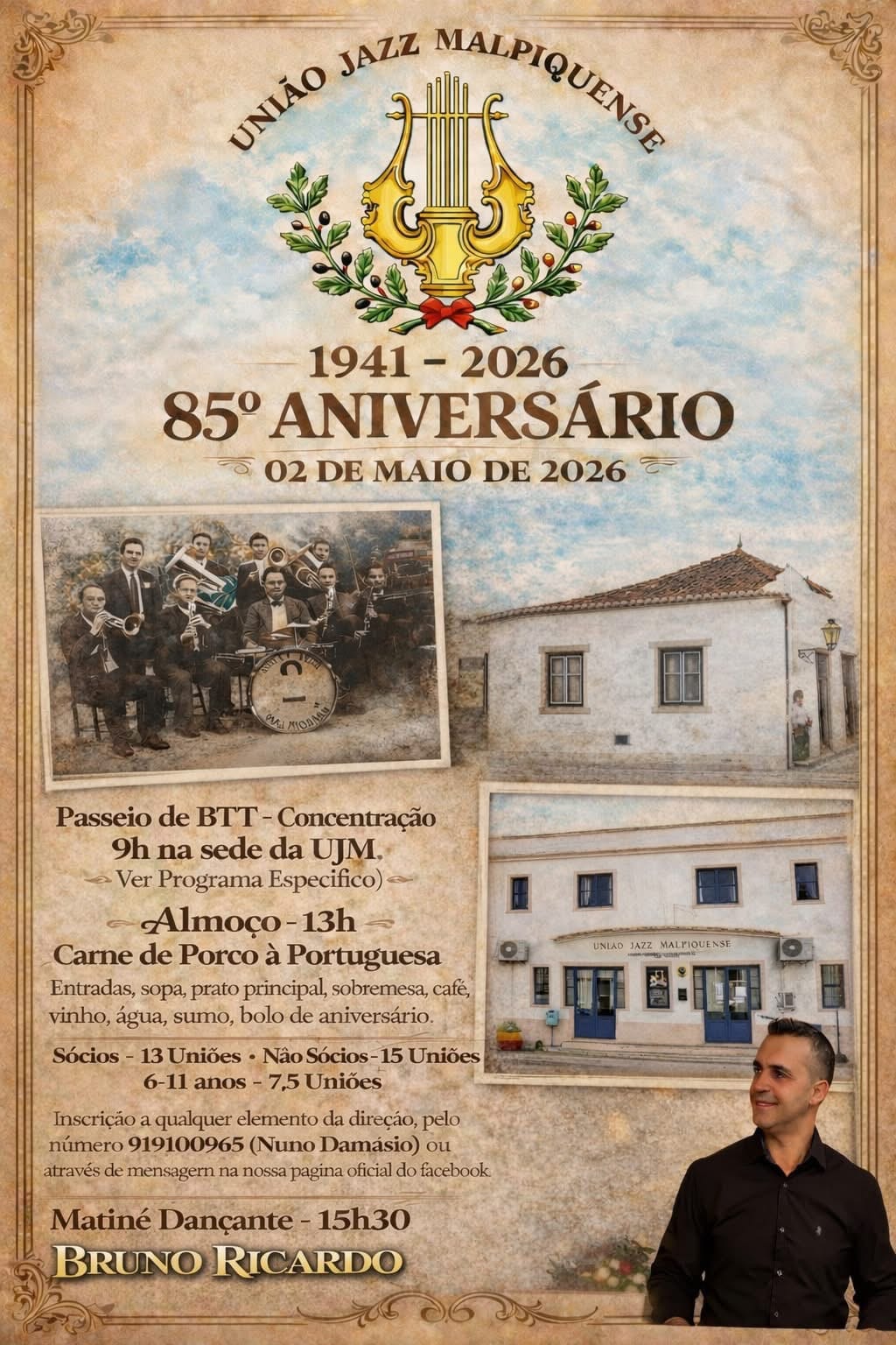 Cartaz de 85° Aniversário União Jazz Malpiquense