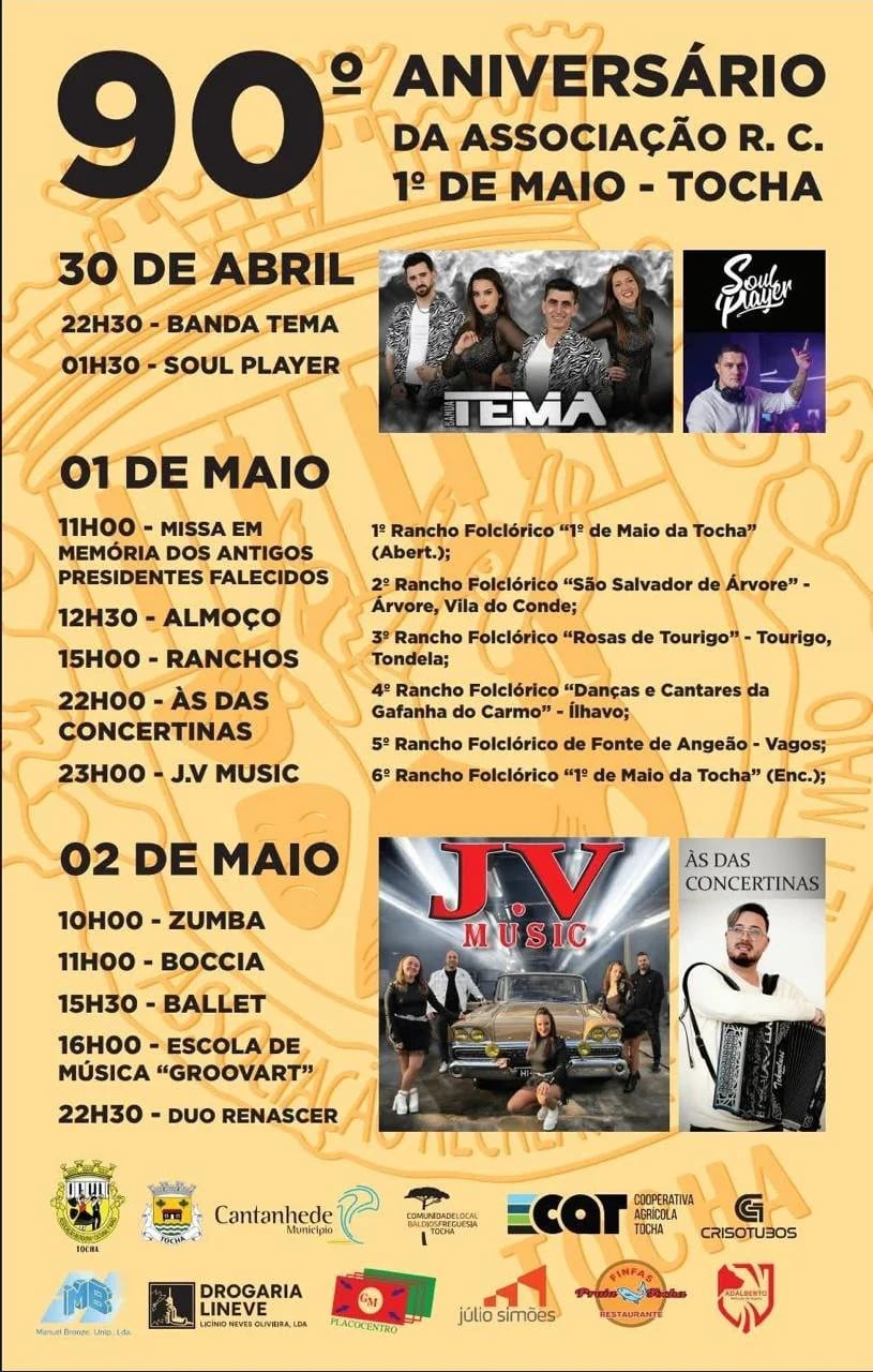 Cartaz de 90.º Aniversário da Associação R. C. 1.º de Maio