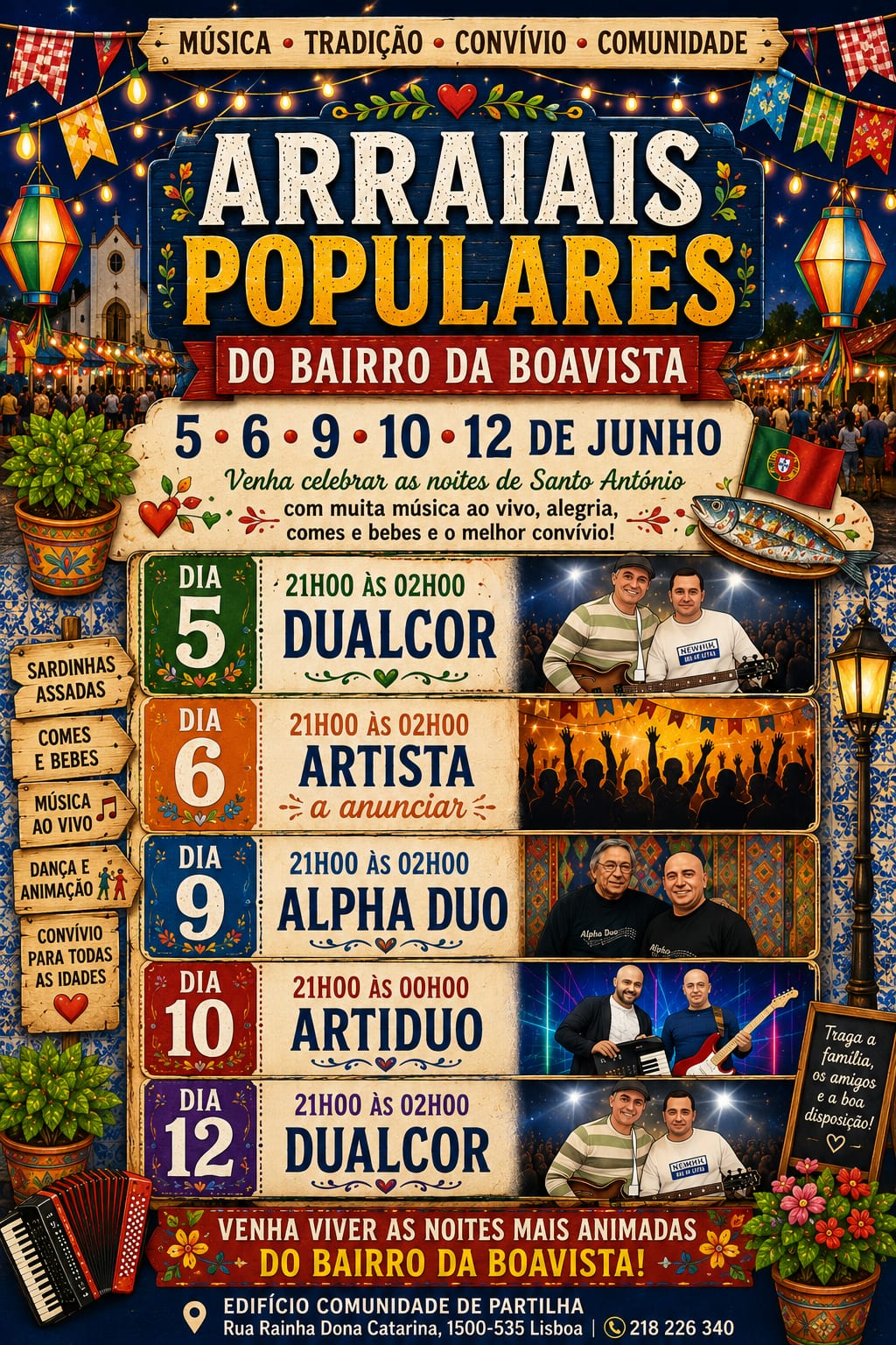 Cartaz de Arraiais Populares do Bairro da Boavista
