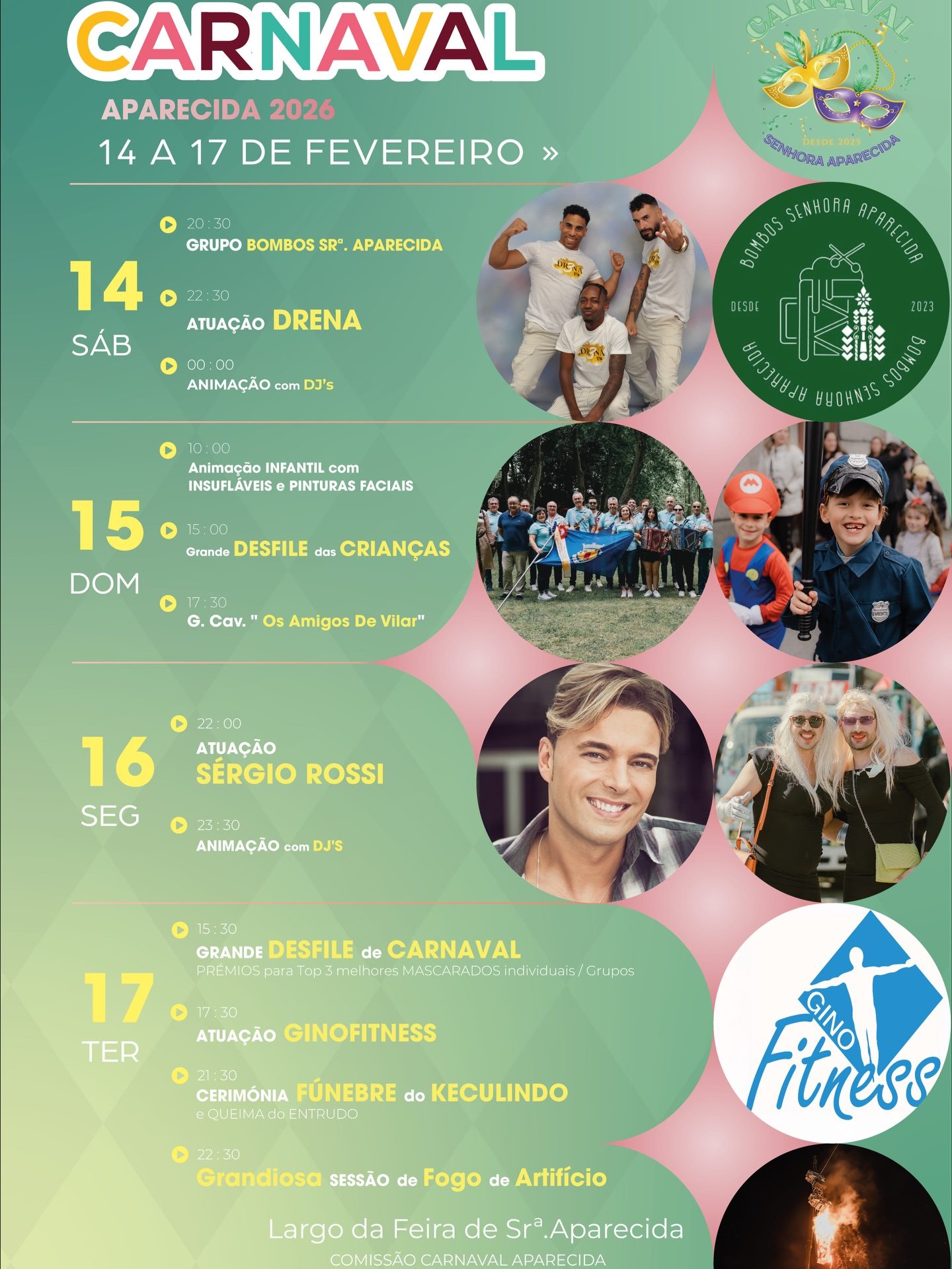 Cartaz de Carnaval Aparecida 2026