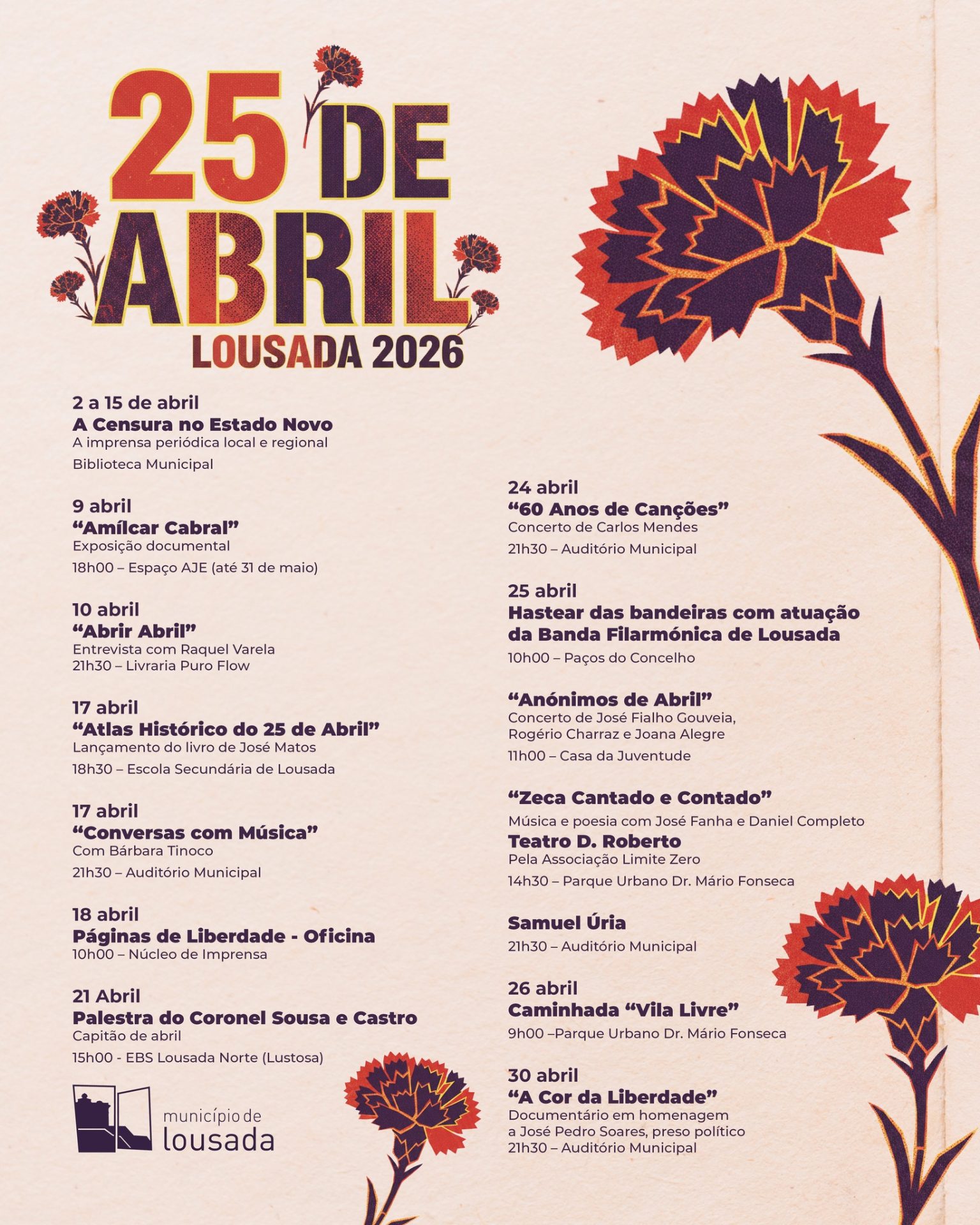 Cartaz de Comemorações do 25 de Abril