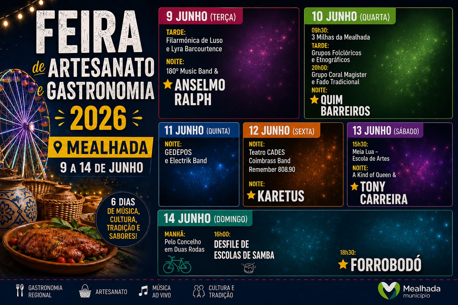 Cartaz de Feira de Artesanato e Gastronomia