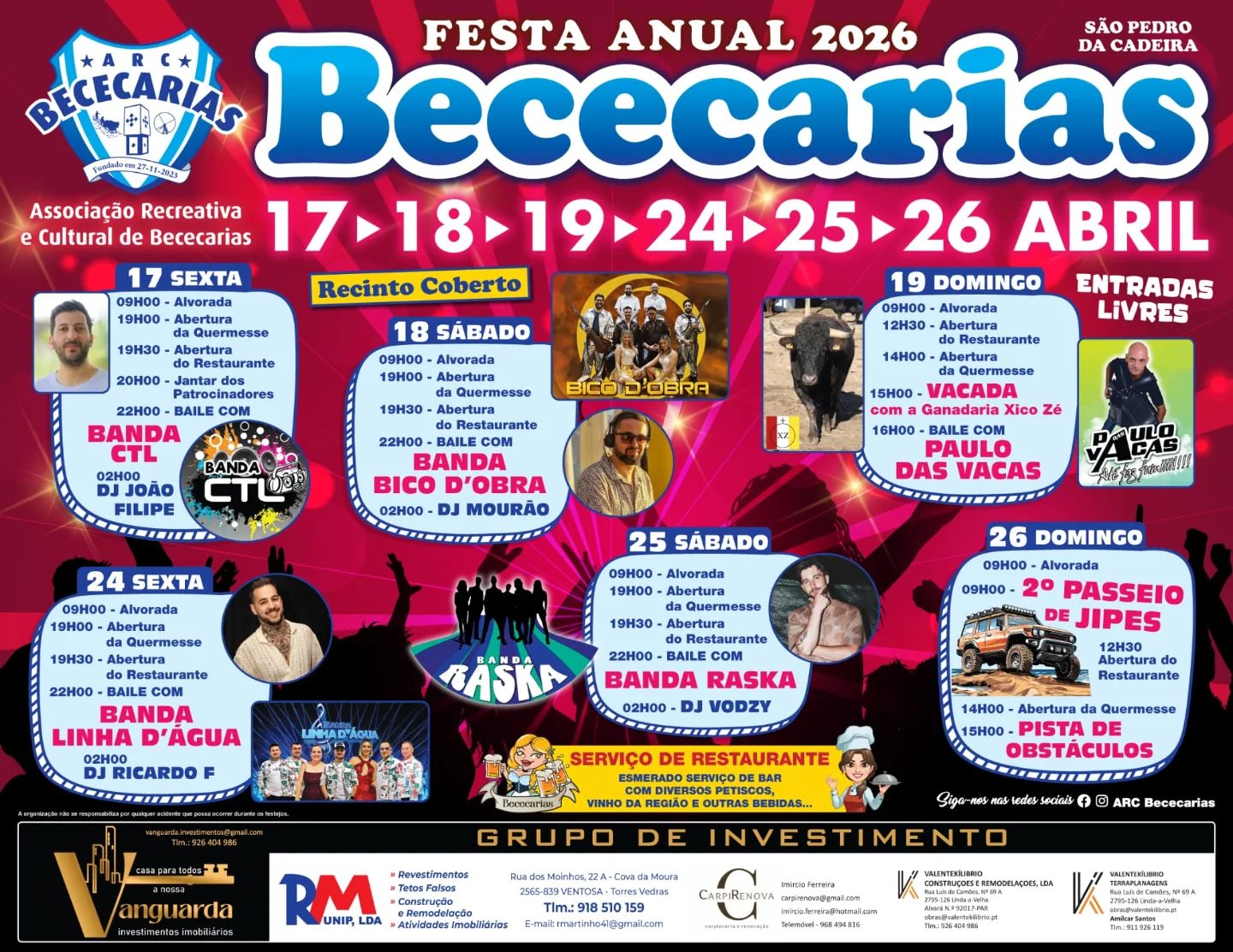 Cartaz de Festa Anual da ARC Bececerias