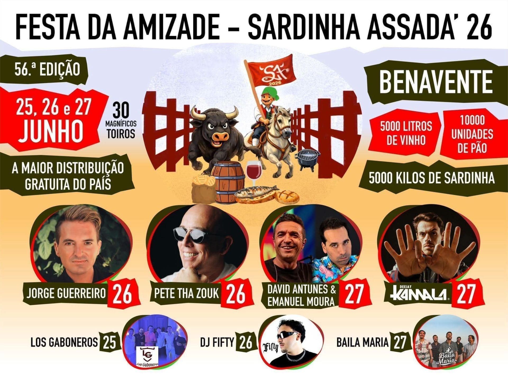 Cartaz de Festa da Amizade - Sardinha Assada 2026
