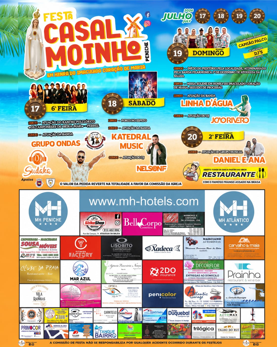 Cartaz de Festa de Casal Moinho em Honra do Imaculado Coração de Maria
