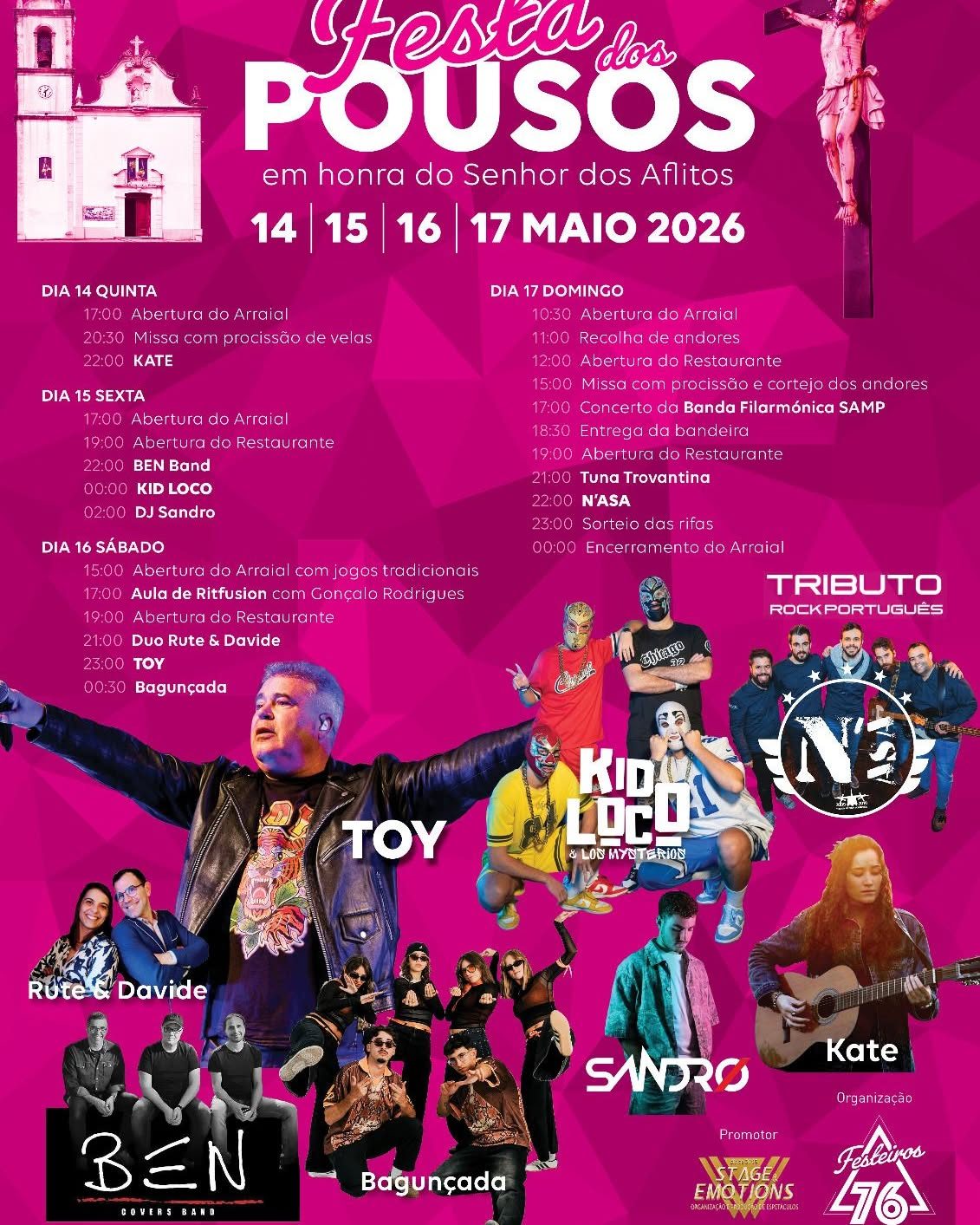 Cartaz de Festa dos Pousos em Honra do Sr. dos Aflitos