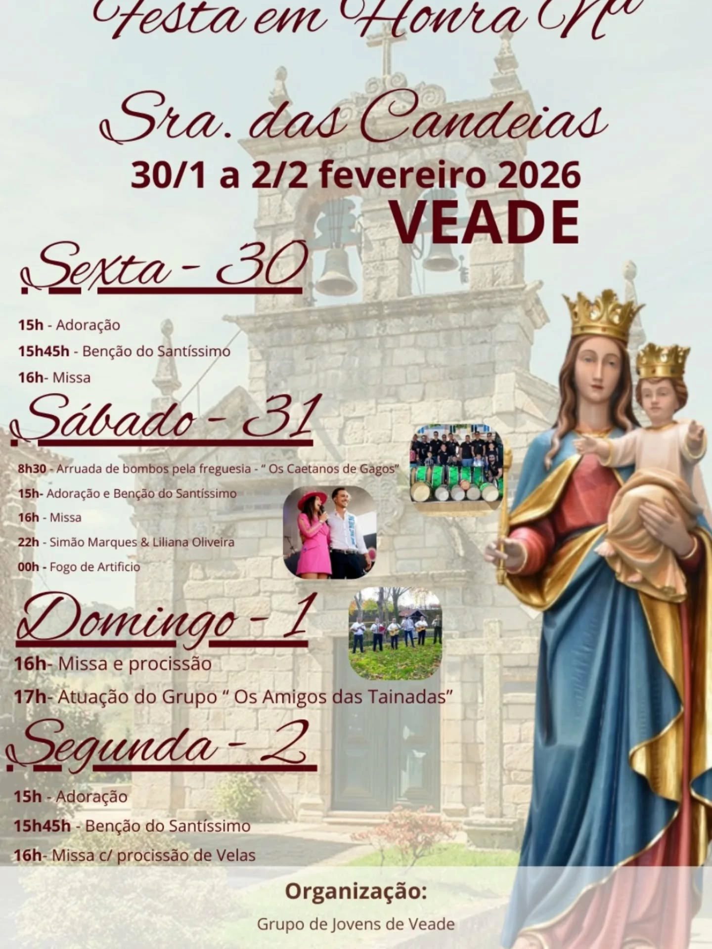 Cartaz de Festa em Honra de N.ª Sr.ª das Candeias