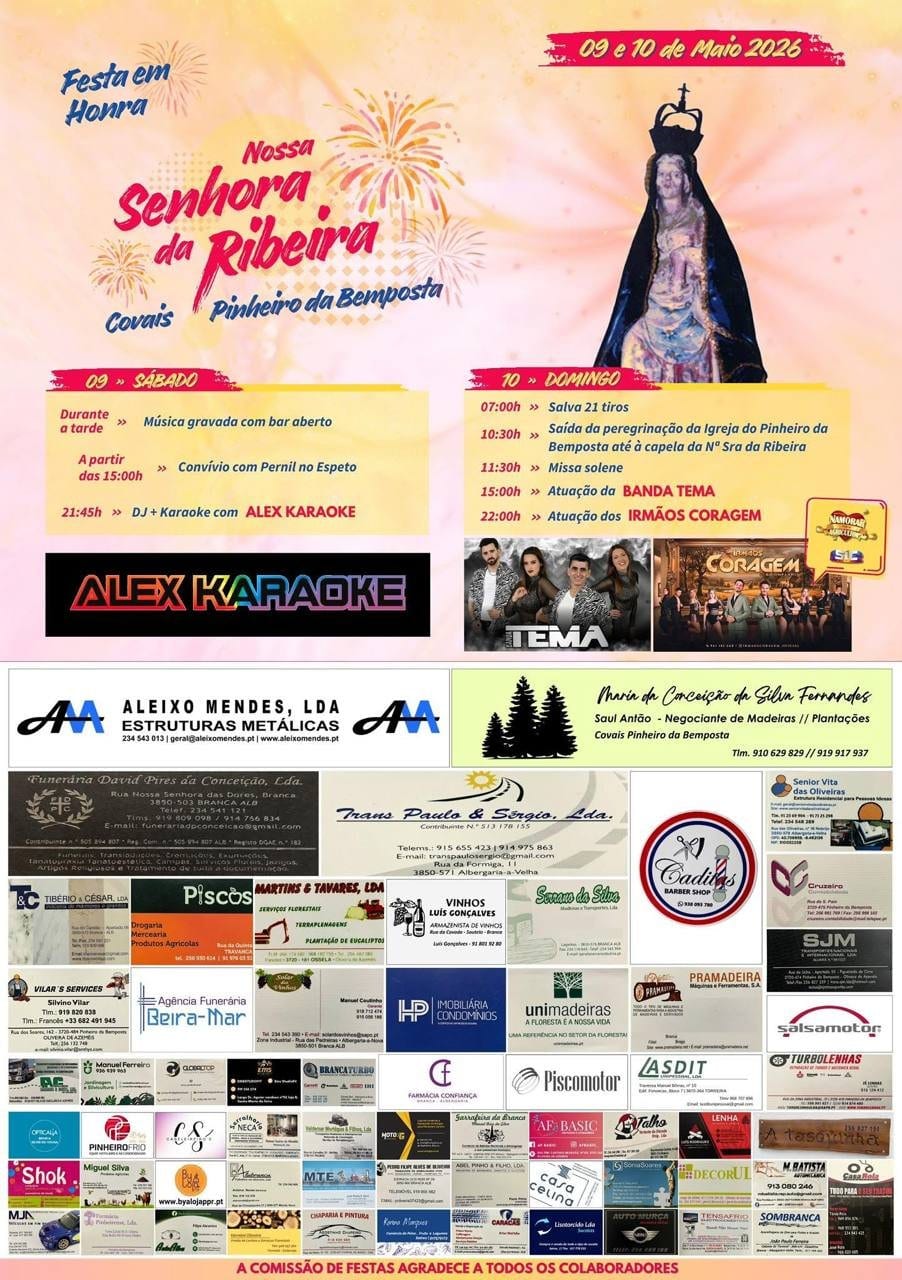 Cartaz de Festa em Honra de N.ª Sr.ª da Ribeira