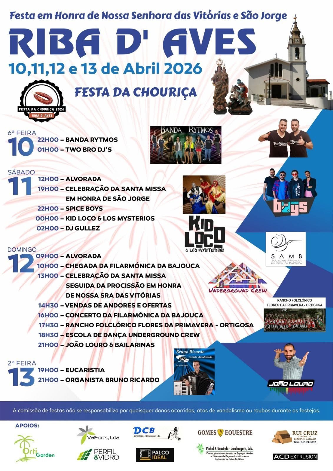 Cartaz de Festa em Honra de N.ª Sr.ª das Vitórias e São Jorge - Festa da Chouriça