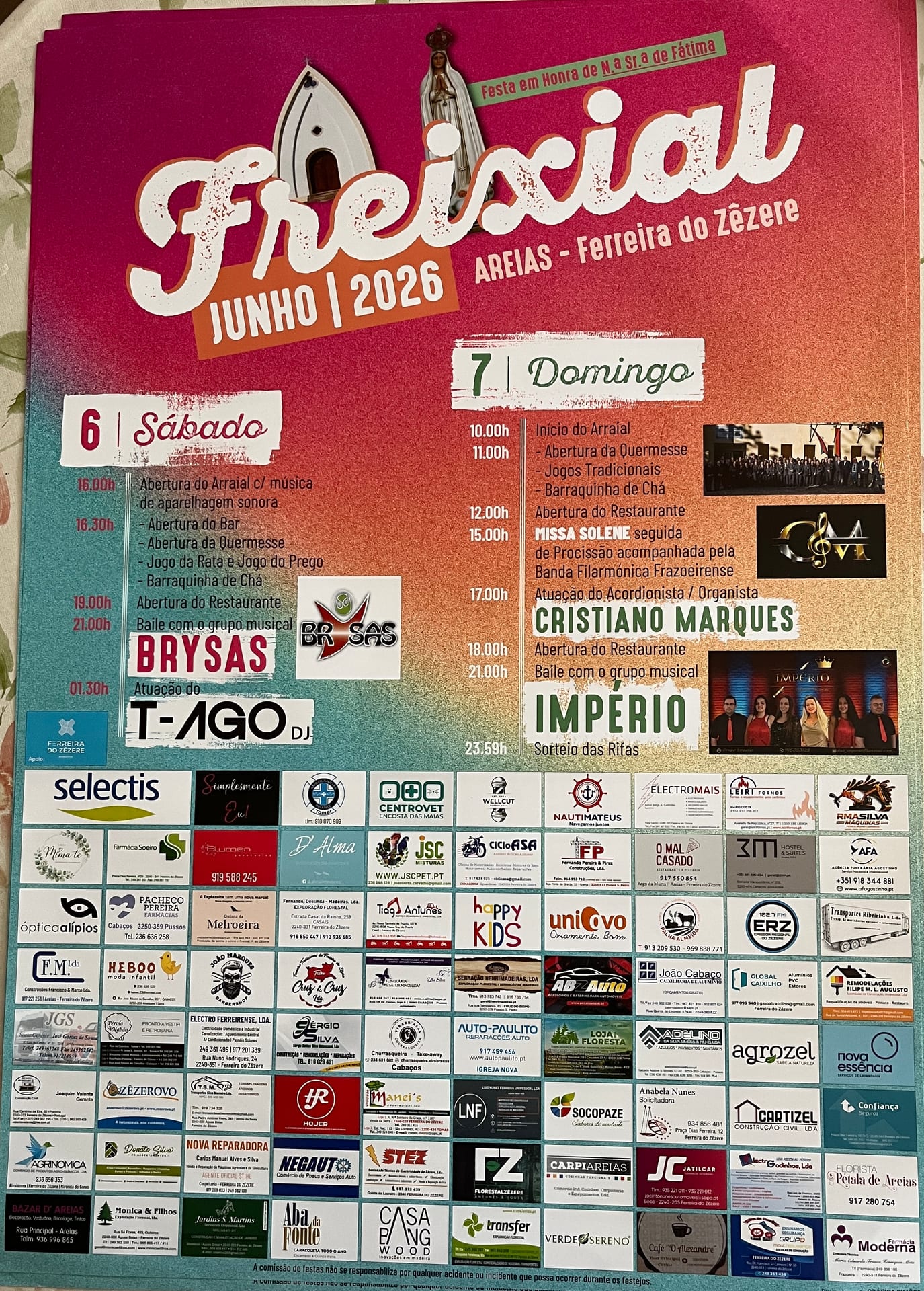 Cartaz de Festa em Honra de N.ª Sr.ª de Fátima