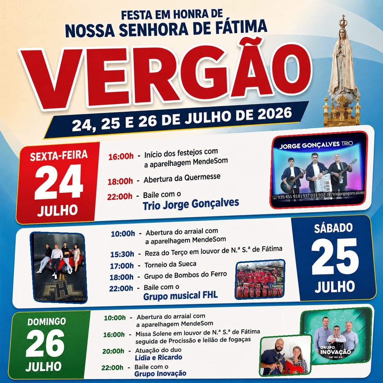 Cartaz de Festa em Honra de N.ª Sr.ª de Fátima