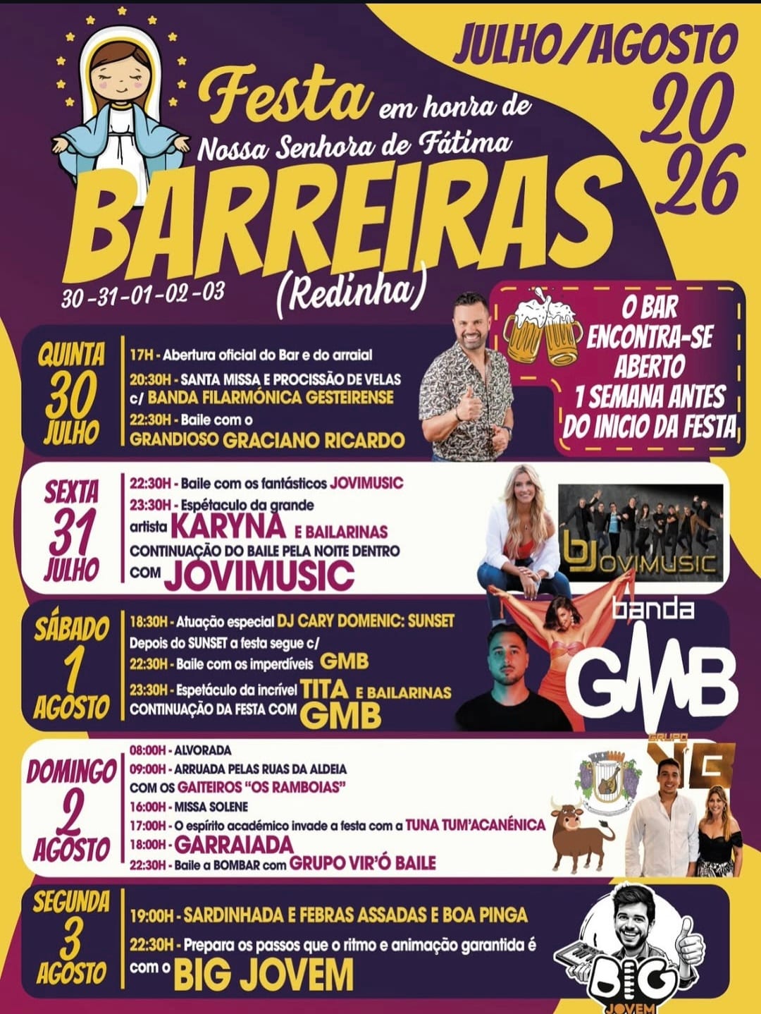Cartaz de Festa em Honra de N.ª Sr.ª de Fátima
