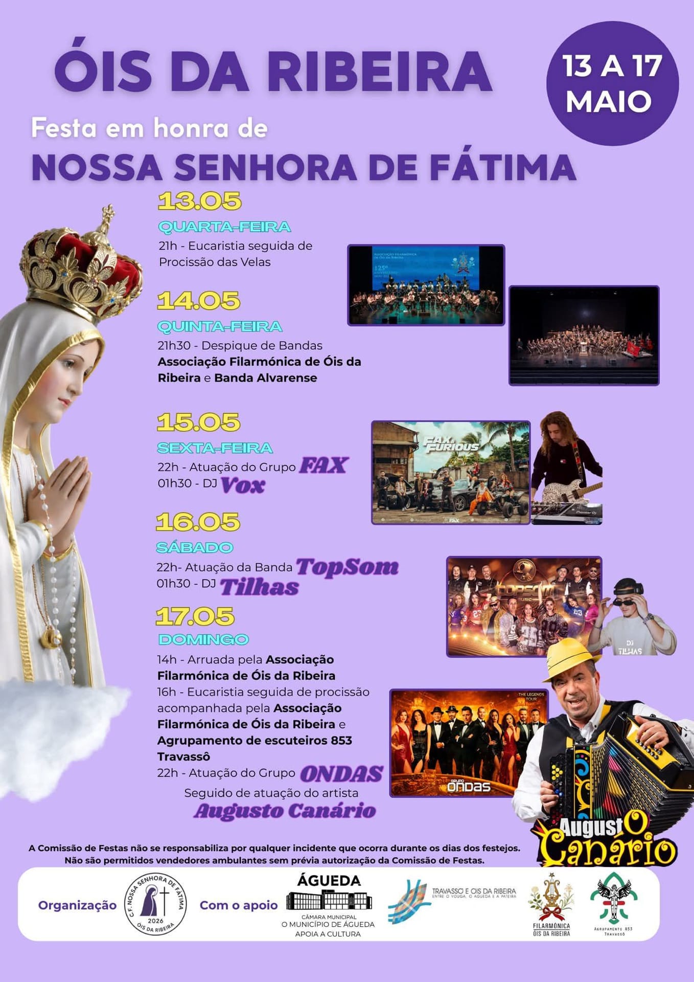 Cartaz de Festa em Honra de N.ª Sr.ª de Fátima