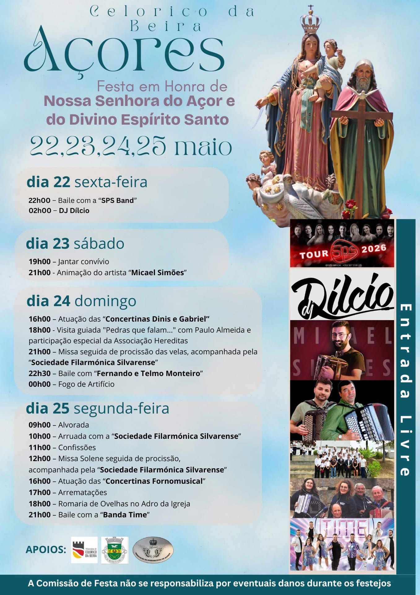 Cartaz de Festa em Honra de N.ª Sr.ª do Açor e do Divino Espírito Santo