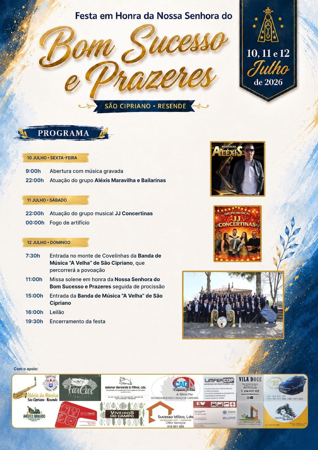 Cartaz de Festa em Honra de N.ª Sr.ª do Bom Sucesso e Prazeres
