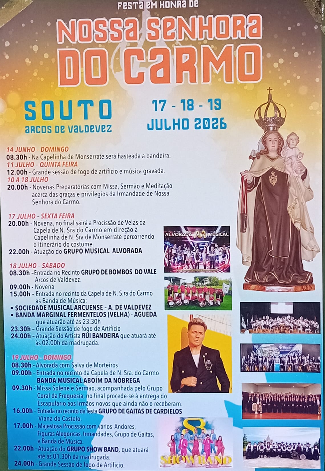 Cartaz de Festa em Honra de N.ª Sr.ª do Carmo