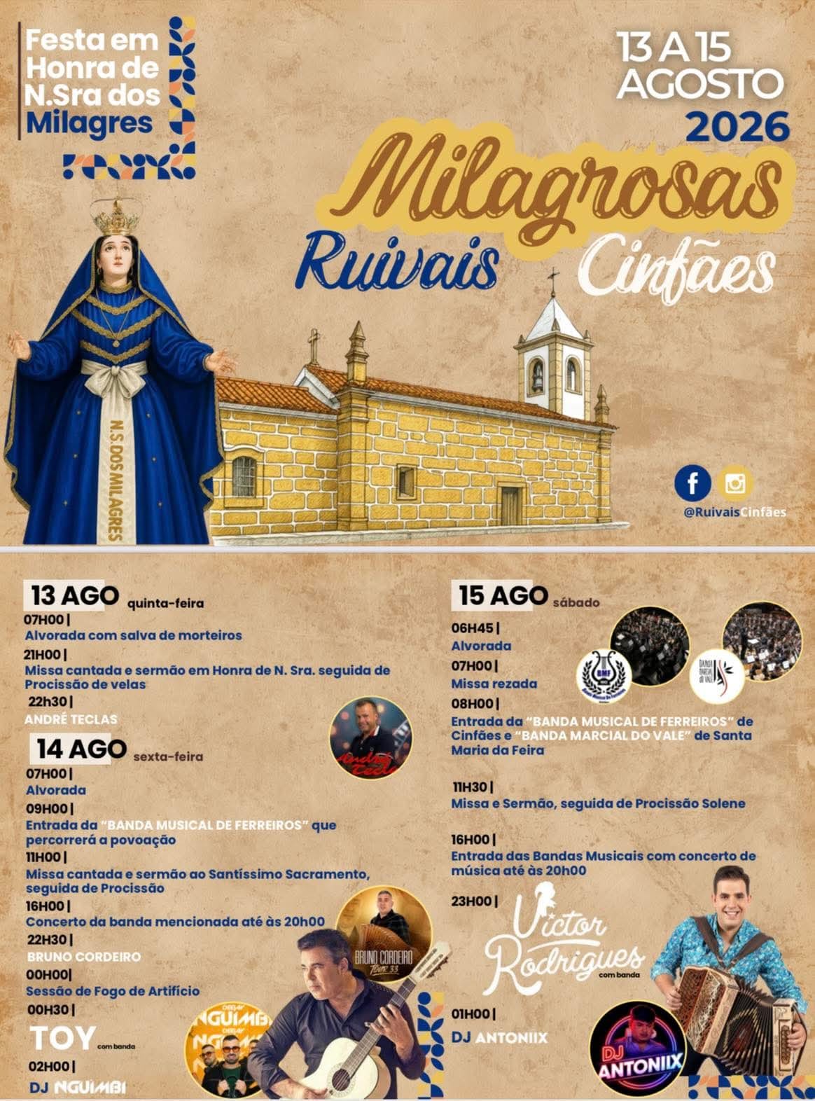 Cartaz de Festa em Honra de N.ª Sr.ª dos Milagres