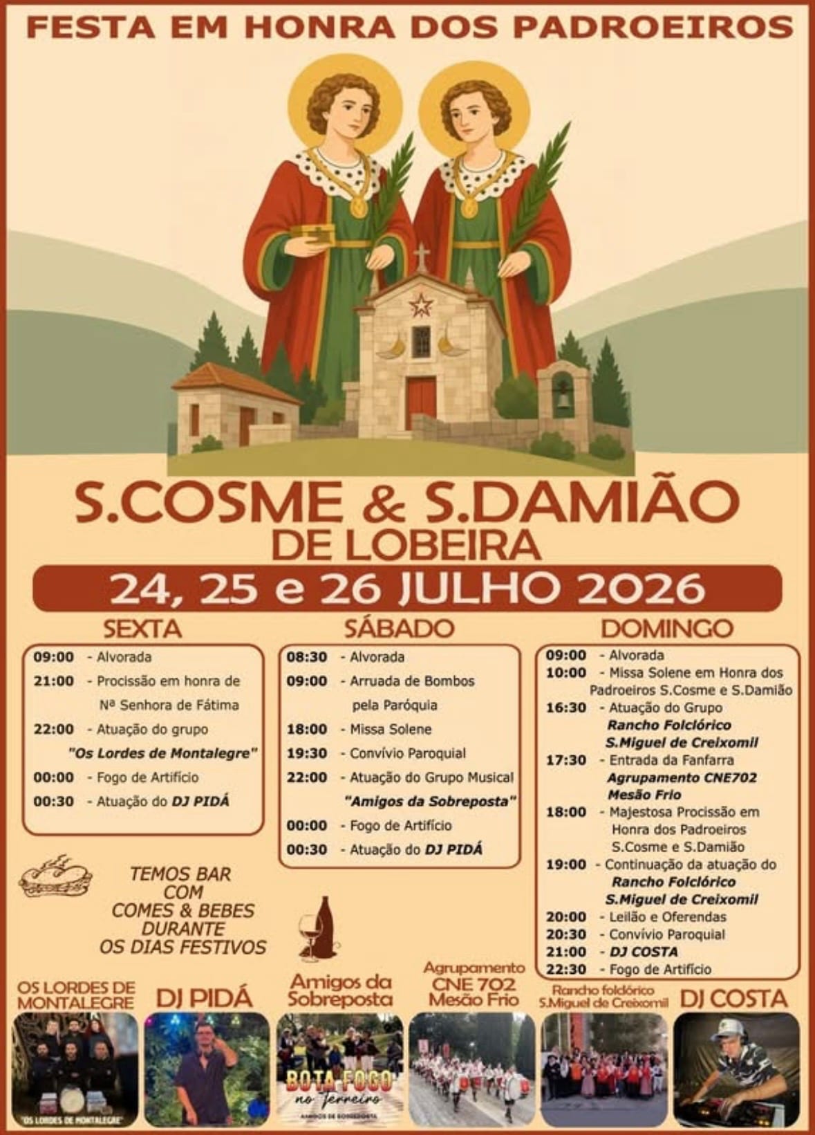 Cartaz de Festa em Honra de S. Cosme e S. Damião