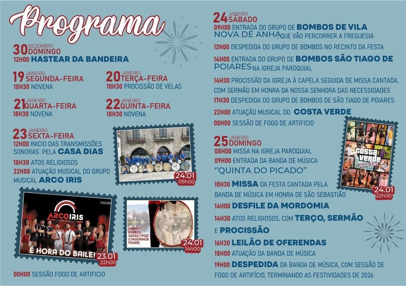 Cartaz de Festa em Honra de S. Sebastião dos Pinheirais