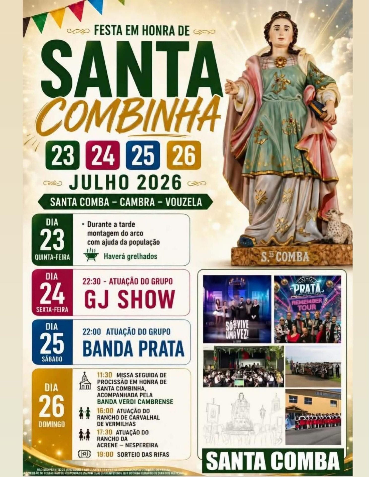 Cartaz de Festa em Honra de Santa Combinha