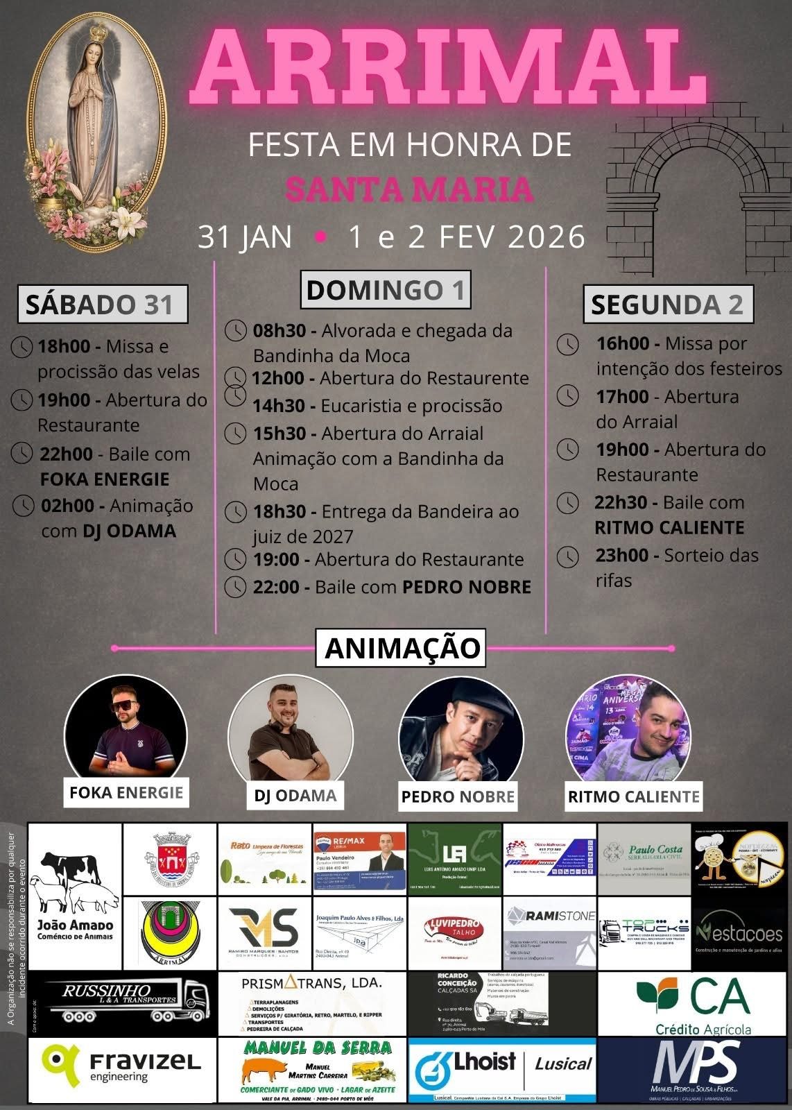 Cartaz de Festa em Honra de Santa Maria