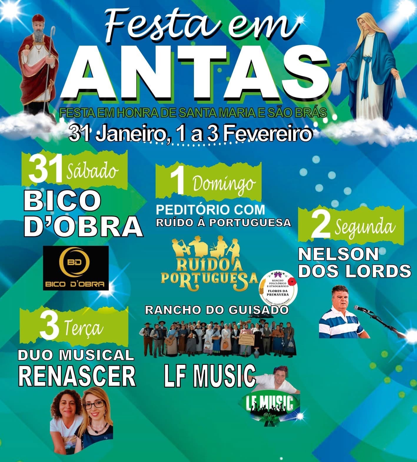 Cartaz de Festa em honra de Santa Maria e São Brás