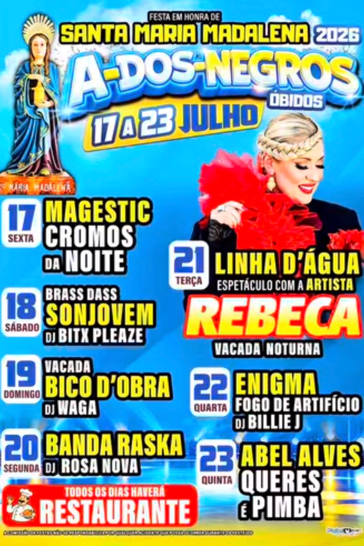 Cartaz de Festa em Honra de Santa Maria Madalena