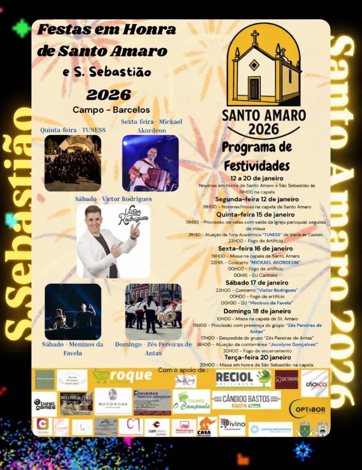 Cartaz de Festa em Honra de Santo Amaro e São Sebastião