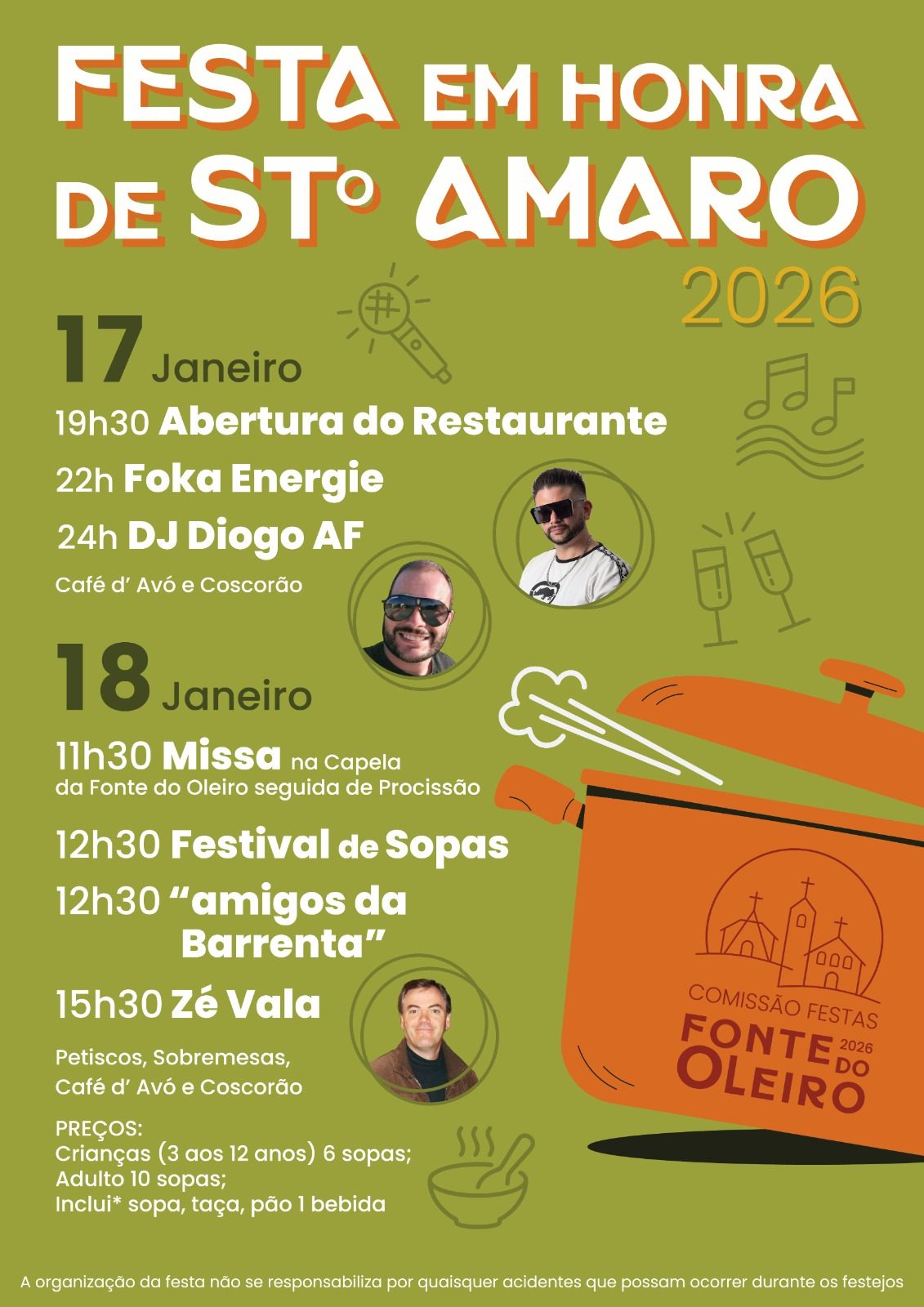 Cartaz de Festa em Honra de Santo Amaro - Fonte do Oleiro