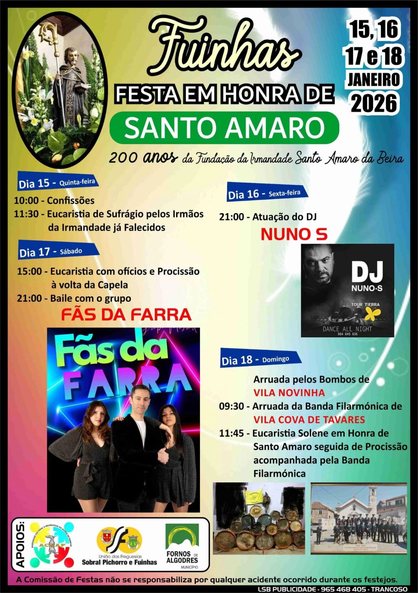 Cartaz de Festa em honra de Santo Amaro – Fuinhas 2026