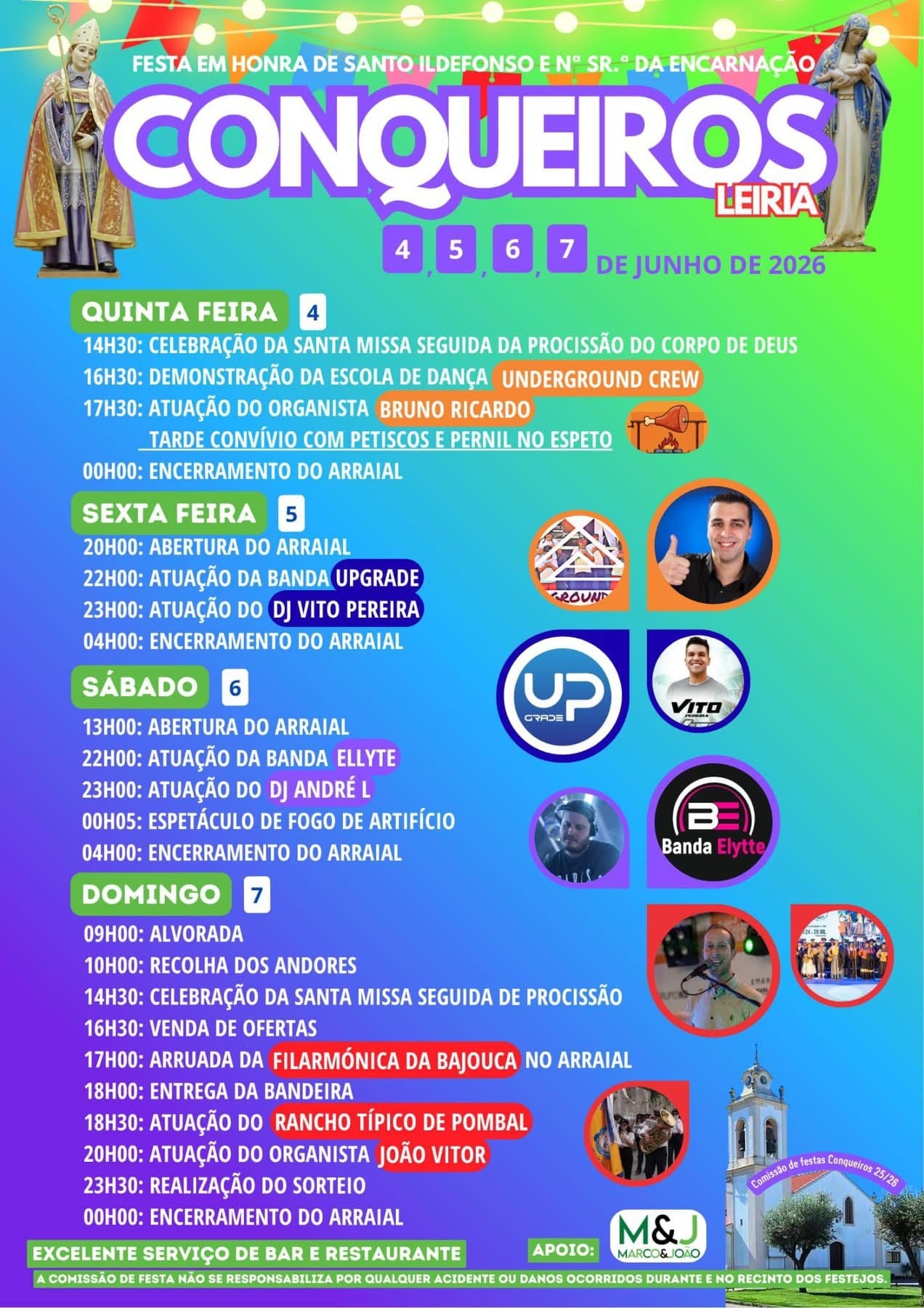 Cartaz de Festa em Honra de Santo Ildefonso e N.ª Sr.ª da Encarnação