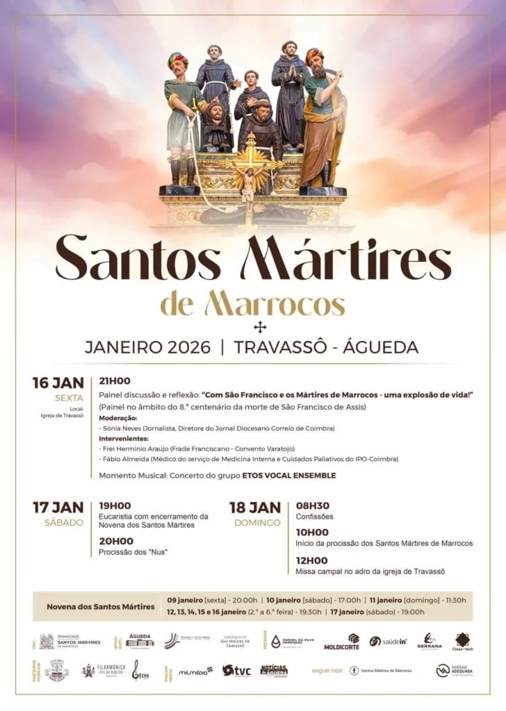 Cartaz de Festa em Honra de Santos Mártires de Marrocos - Travassô