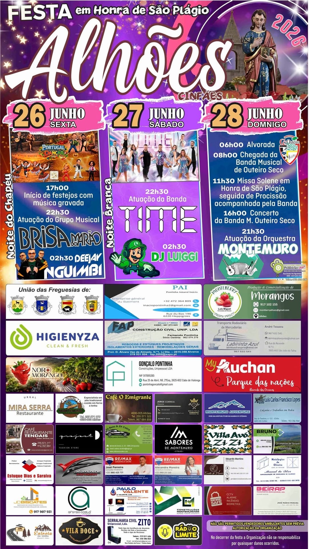Cartaz de Festa em Honra de São Plágio