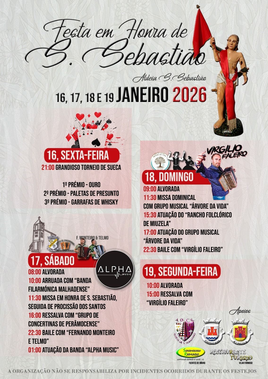 Cartaz de Festa em Honra de São Sebastião - Aldeia de S. Sebastião