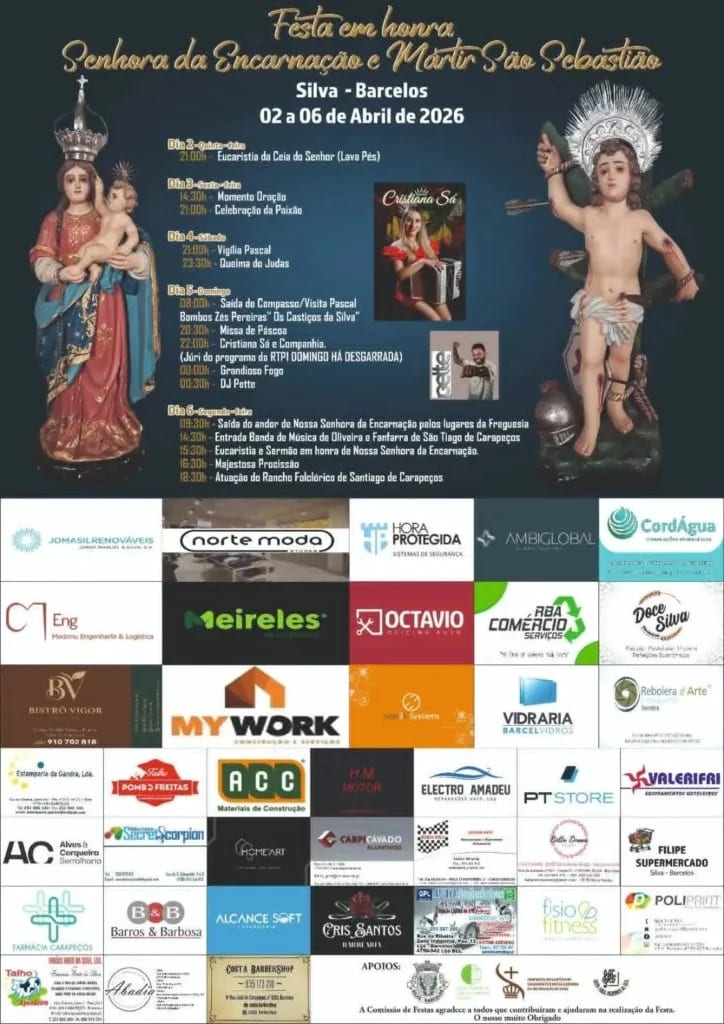 Cartaz de Festa em Honra de Senhora da Encarnação e Mártir São Sebastião