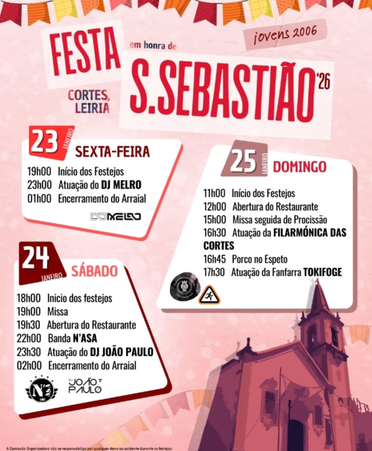 Cartaz de Festa em Honra de São Sebastião – Cortes