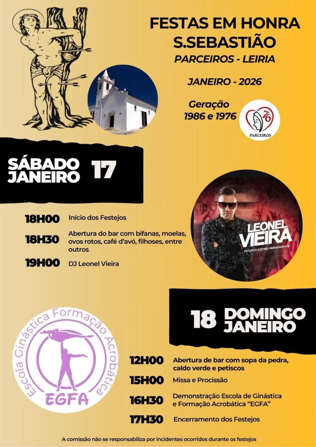 Cartaz de Festa em Honra de São Sebastião - Parceiros