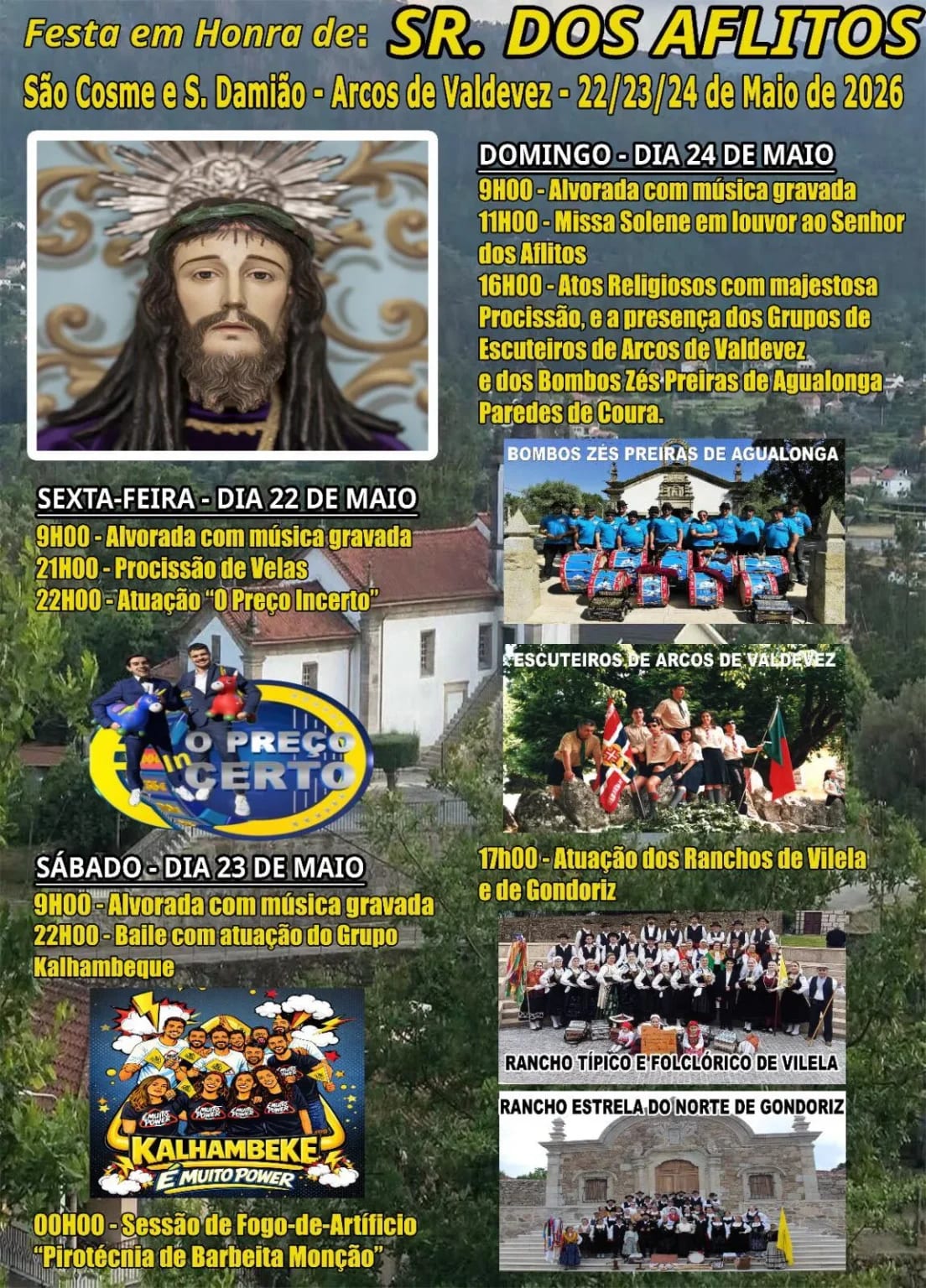 Cartaz de Festa em Honra de Sr. dos Aflitos