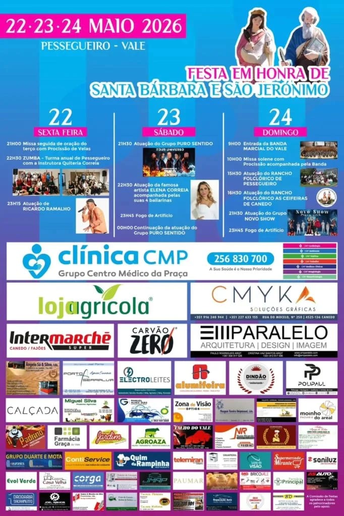 Cartaz de Festa em Honra de St.ª Bárbara e S. Jerónimo
