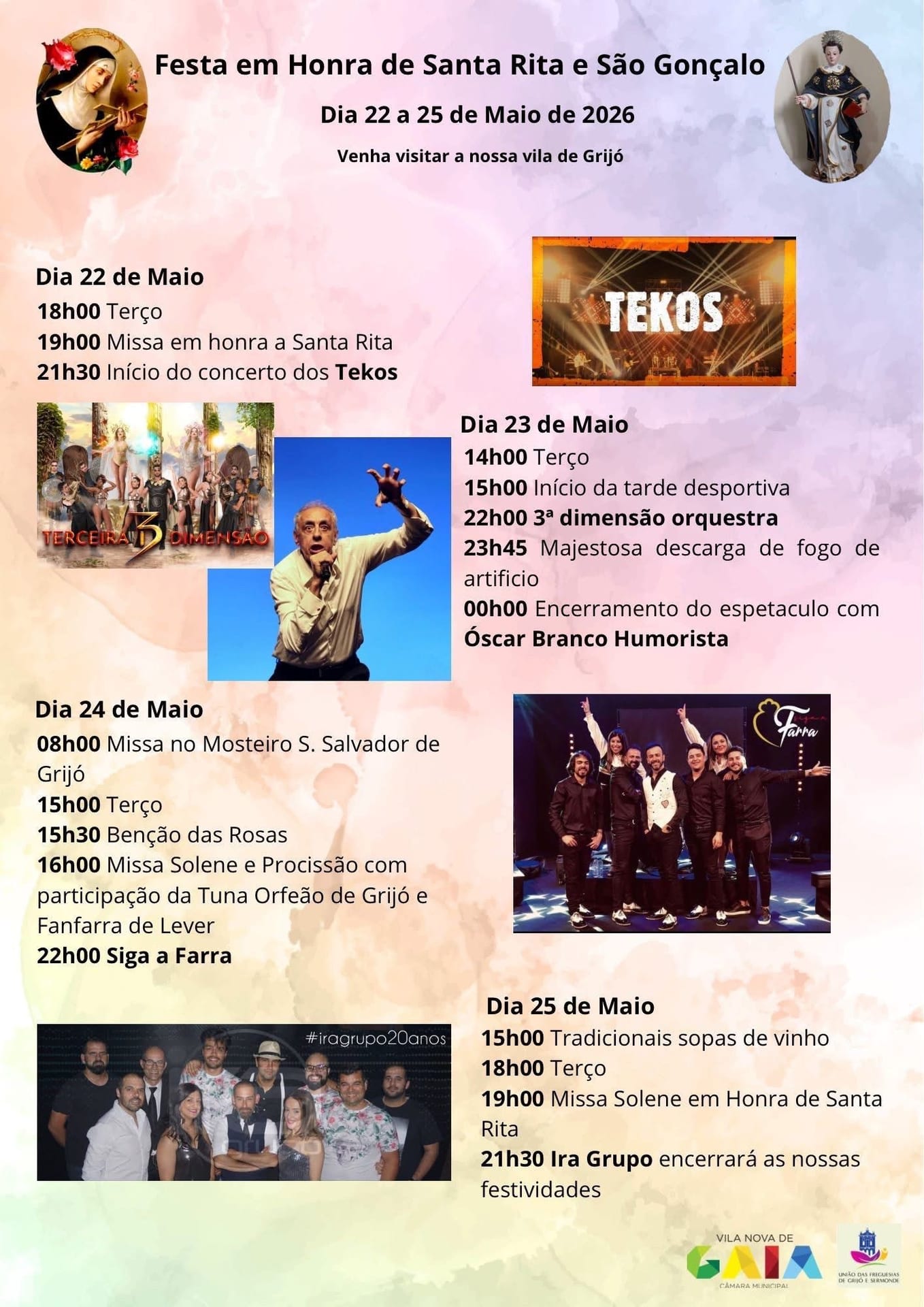 Cartaz de Festa em Honra de St.ª Rita e S. Gonçalo