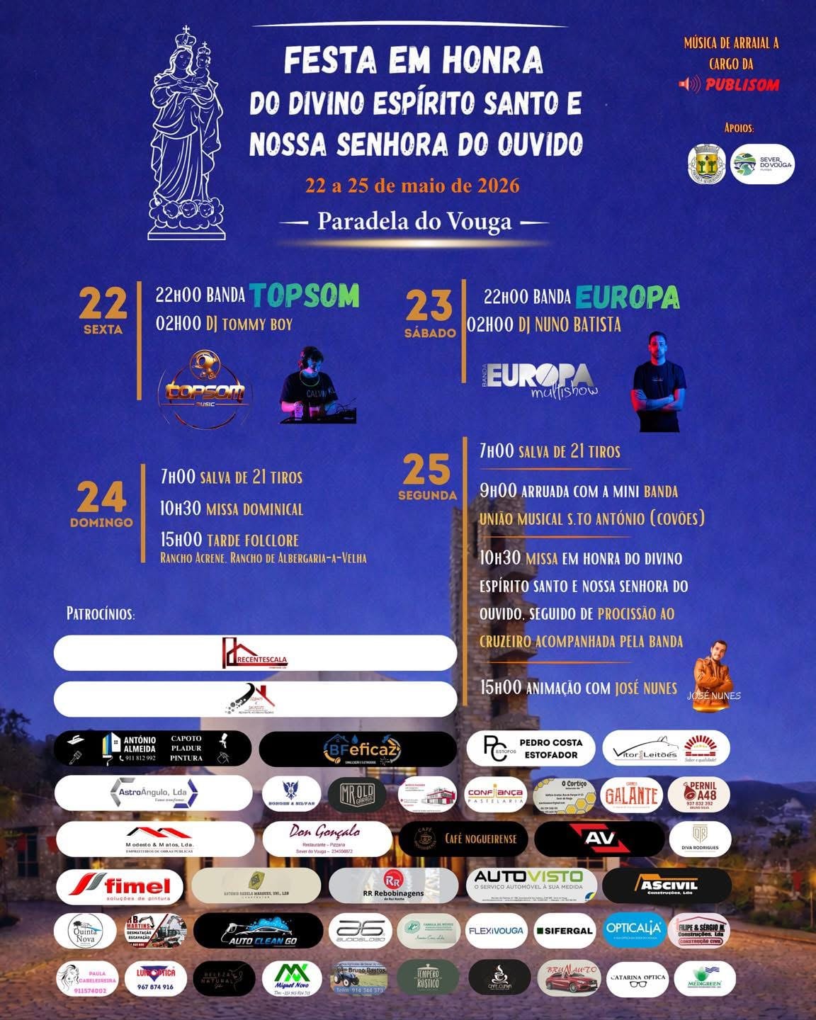 Cartaz de Festa em Honra do Divino Espírito Santo e N.ª Sr.ª do Ouvido
