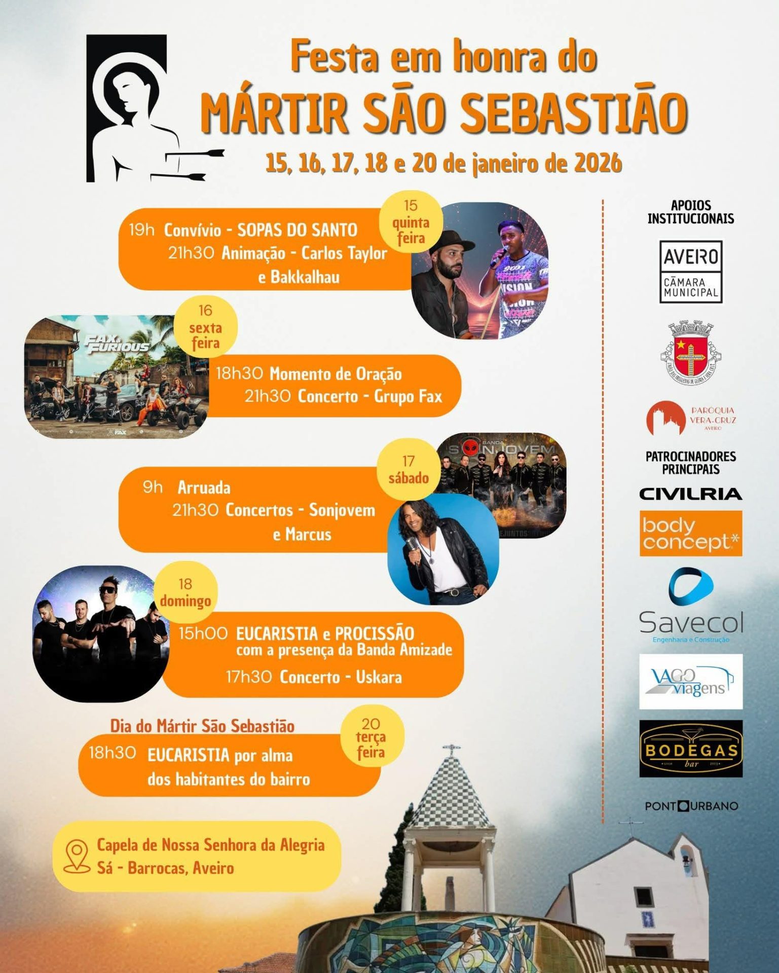 Cartaz de Festa em honra do Mártir São Sebastião