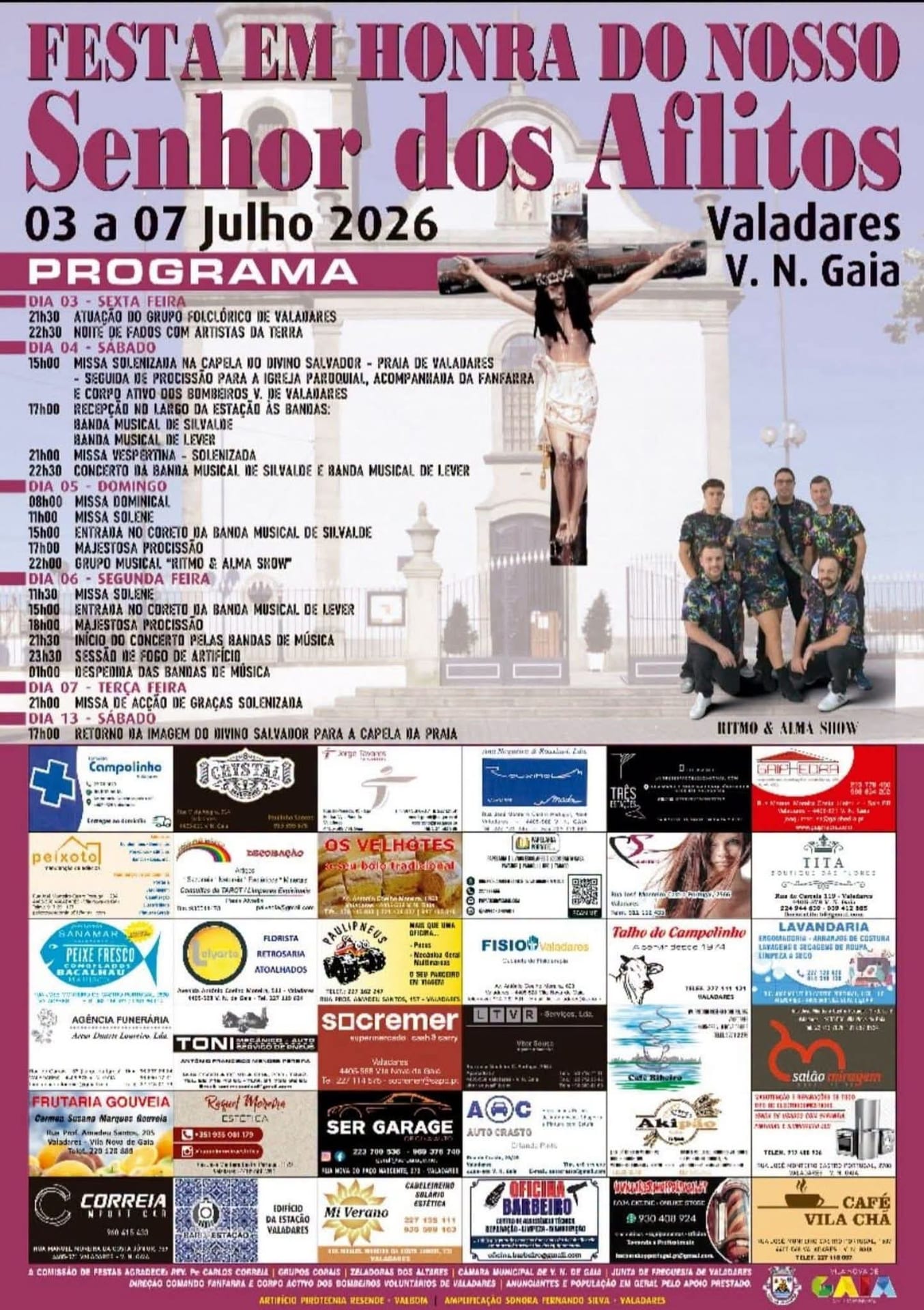 Cartaz de Festa em Honra do Nosso Senhor dos Aflitos