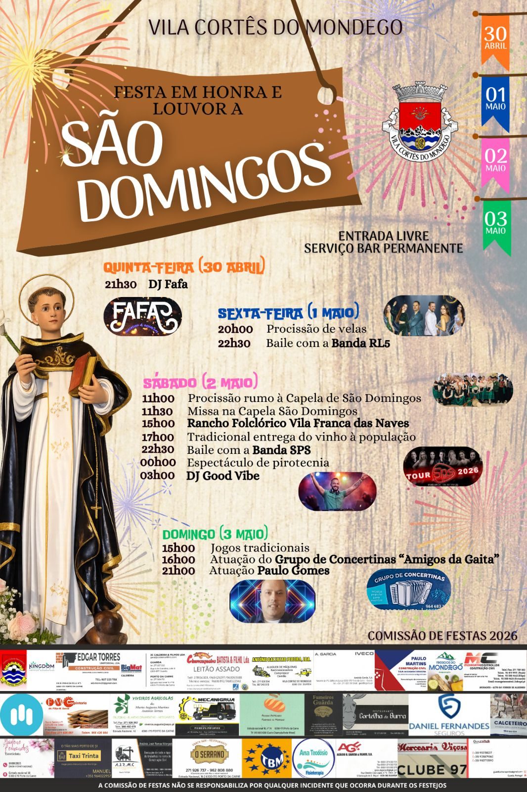 Cartaz de Festa em Honra e Louvor a São Domingos