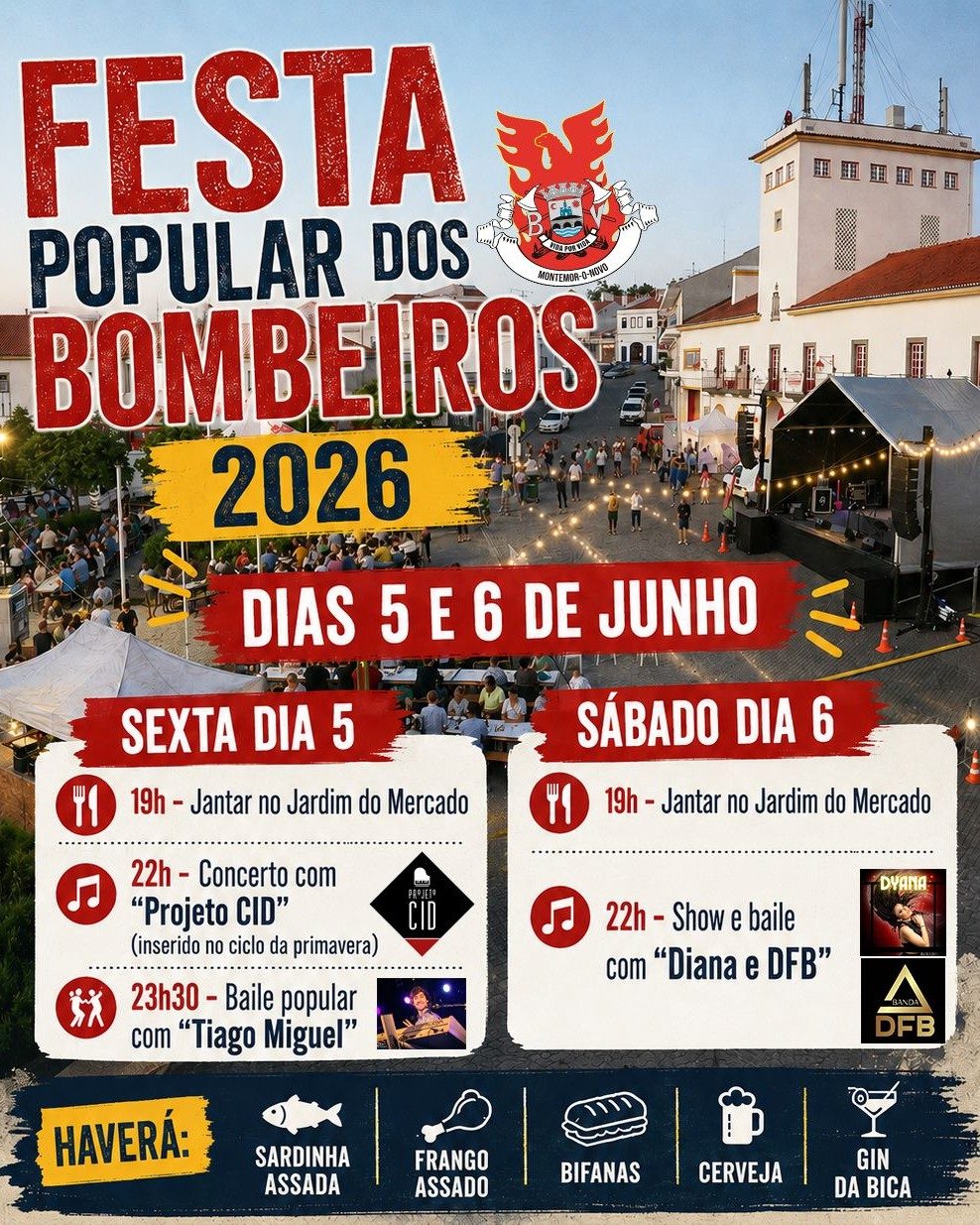 Cartaz de Festa Popular dos Bombeiros