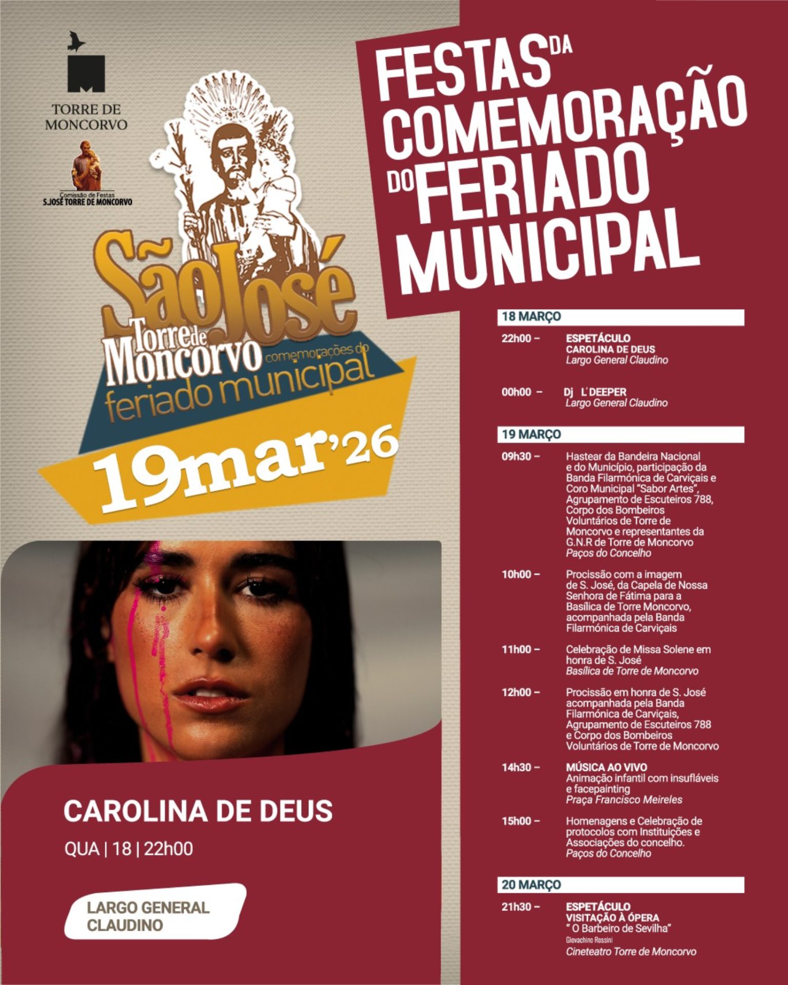 Cartaz de Festas da Comemoração do Feriado Municipal de S. José